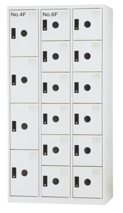 [EE-H04-0054] 置物櫃｜櫃身鋼製、門片ABS塑鋼4大門12小門、鑰匙鎖/密碼鎖(※記得更改) (W90*D51*H180.2　EE-H04-0054)